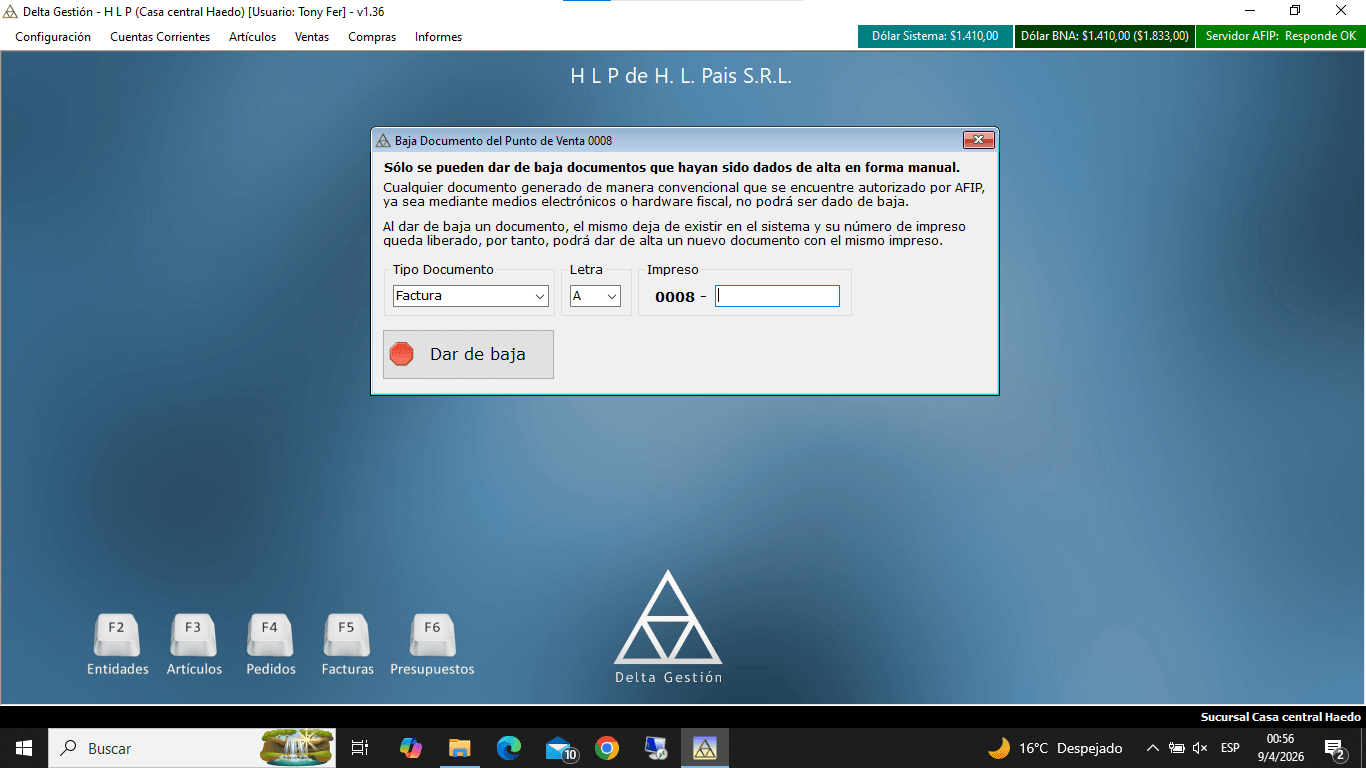 Baja Documento
