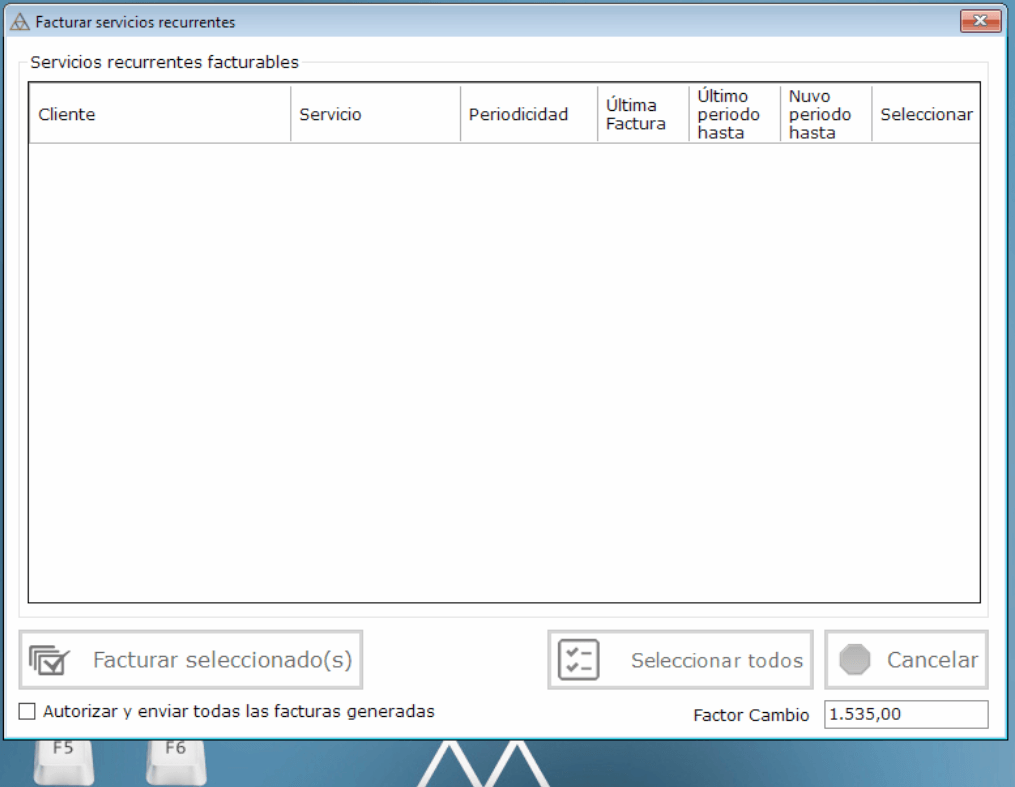 Facturar Servicios Recurrentes
