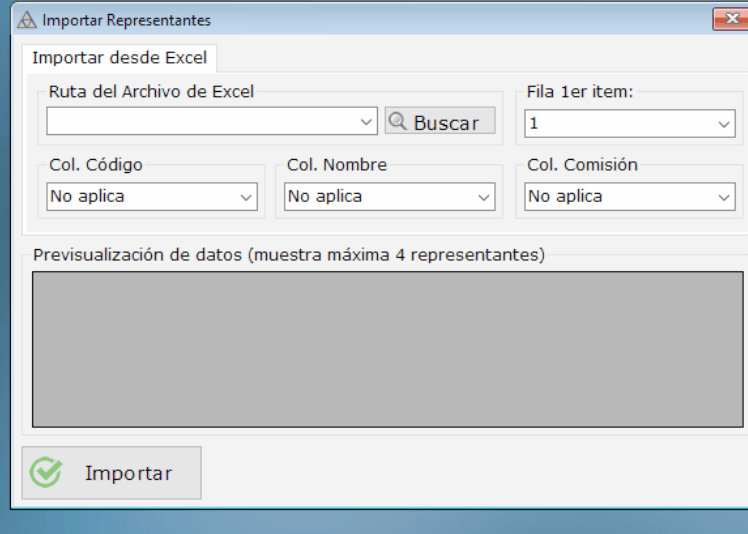 Importar Representantes