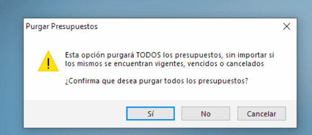 Purgar Presupuestos